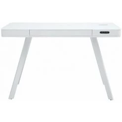 MILIBOO Bureau Connecté Multimédia En Verre Métal CLEVER - Blanc - Blanc
