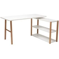 MILIBOO Bureau Pivotant Design Scandinave Blanc Et Chêne GILDA - Bois Clair / Blanc -France MILIBOO Soldes 2022 13950236 3