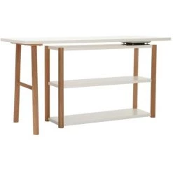 MILIBOO Bureau Pivotant Design Scandinave Blanc Et Chêne GILDA - Bois Clair / Blanc -France MILIBOO Soldes 2022 13950236 4