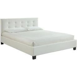 MILIBOO Lit 160 X 200 En Tissu Capitonné MARQUISE - Blanc - Blanc -France MILIBOO Soldes 2022 13950257 2