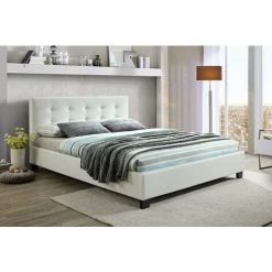 MILIBOO Lit 160 X 200 En Tissu Capitonné MARQUISE - Blanc - Blanc -France MILIBOO Soldes 2022 13950257 5