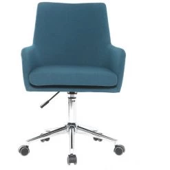 MILIBOO Fauteuil De Bureau Design Tissu SHANA - Bleu Canard - Bleu Canard