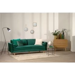 MILIBOO Canapé Design 3-4 Places Velours émeraude IMPERIAL - Bleu Foncé Velours - Bleu Foncé Velours -France MILIBOO Soldes 2022 13950325 5