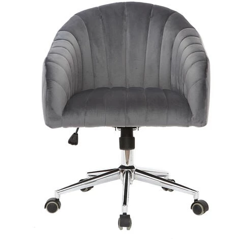 MILIBOO Fauteuil De Bureau Velours ROMI - Gris Foncé Velours - Gris Foncé Velours 3 MILIBOO Fauteuil De Bureau Velours ROMI - Gris Foncé Velours - Gris Foncé Velours