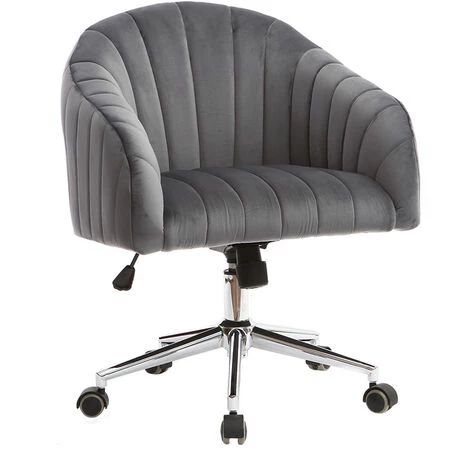 MILIBOO Fauteuil De Bureau Velours ROMI - Gris Foncé Velours - Gris Foncé Velours 4 MILIBOO Fauteuil De Bureau Velours ROMI - Gris Foncé Velours - Gris Foncé Velours – Image 2