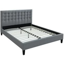 MILIBOO Lit 160x200 Capitonné En Tissu Gris Clair DANAE - Gris Clair 7 MILIBOO Lit 160x200 Capitonné En Tissu Gris Clair DANAE - Gris Clair -France MILIBOO Soldes 2022 13950334 2