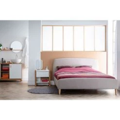 MILIBOO Lit Design Tissu Bois 160 X 200 NIELS - Gris - Gris -France MILIBOO Soldes 2022 13950336 4
