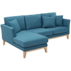 MILIBOO Canapé D'angle Gauche Scandinave En Tissu Déhoussable OSLO - Bleu Canard - Bleu Canard -France MILIBOO Soldes 2022 13950399 3