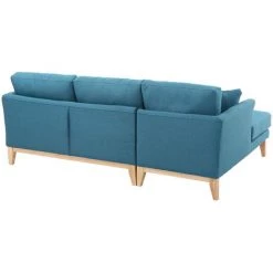 MILIBOO Canapé D'angle Gauche Scandinave En Tissu Déhoussable OSLO - Bleu Canard - Bleu Canard -France MILIBOO Soldes 2022 13950399 4