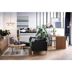 MILIBOO Canapé D'angle Gauche Scandinave En Tissu Déhoussable OSLO - Bleu Canard - Bleu Canard -France MILIBOO Soldes 2022 13950399 5