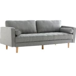 MILIBOO Canapé Design 3 Places En Tissu Gris Clair IMPERIAL - Gris Clair -France MILIBOO Soldes 2022 13950406 2