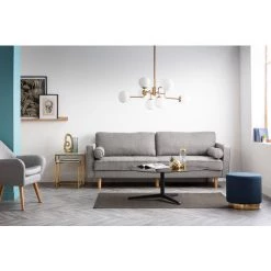 MILIBOO Canapé Design 3 Places En Tissu Gris Clair IMPERIAL - Gris Clair -France MILIBOO Soldes 2022 13950406 5