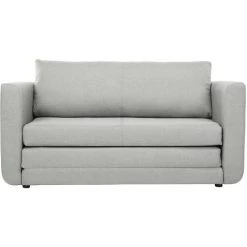 MILIBOO Canapé Convertible 2 Places En Tissu Gris Clair LEON - Gris Clair