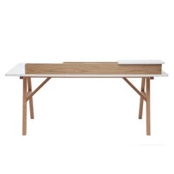 MILIBOO Bureau Scandinave Bois Et Blanc L180 Cm TOGARY - Bois Clair / Blanc -France MILIBOO Soldes 2022 13950469 4