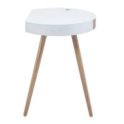 MILIBOO Bureau Connecté Multimédia - Verre Blanc Et Bois Clair HANDY - Bois Clair / Blanc -France MILIBOO Soldes 2022 13950470 3