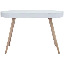 MILIBOO Bureau Connecté Multimédia - Verre Blanc Et Bois Clair HANDY - Bois Clair / Blanc -France MILIBOO Soldes 2022 13950470 4