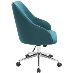 MILIBOO Fauteuil De Bureau Velours Nuit SCARLETT - Bleu Pétrole Velours - Bleu Pétrole Velours -France MILIBOO Soldes 2022 13950482 3