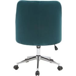 MILIBOO Fauteuil De Bureau Velours Nuit SCARLETT - Bleu Pétrole Velours - Bleu Pétrole Velours -France MILIBOO Soldes 2022 13950482 4