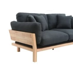 MILIBOO Canapé Design 3 Places Déhoussable Bois KYO - Gris Anthracite - Gris Anthracite -France MILIBOO Soldes 2022 13974674 4