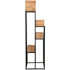 MILIBOO Support De Plantes En Acacia Massif Et Métal Noir PIANO - Naturel -France MILIBOO Soldes 2022 13974683 4