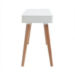 MILIBOO Bureau Design Scandinave Blanc Et Boisavec Tiroir L115 Cm TOTEM - Blanc -France MILIBOO Soldes 2022 14063213 4