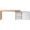 MILIBOO Bureau Design Modulable Blanc Brillant Et Frêne NEW MAX - Blanc -France MILIBOO Soldes 2022 14063217 1