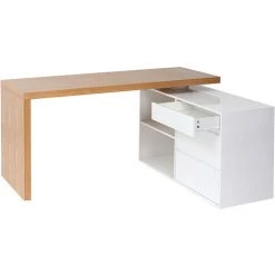 MILIBOO Bureau Design Modulable Blanc Brillant Et Frêne NEW MAX - Blanc -France MILIBOO Soldes 2022 14063217 3