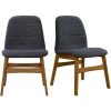 MILIBOO Chaises Design Pieds Noyer Tissus Gris Anthracite (lot De 2) JUKE - Gris Anthracite -France MILIBOO Soldes 2022 14351045 1