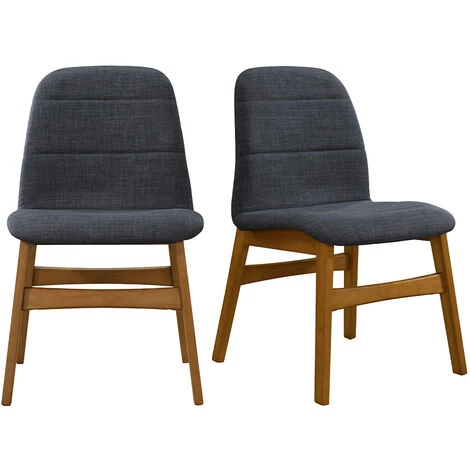 MILIBOO Chaises Design Pieds Noyer Tissus Gris Anthracite (lot De 2) JUKE - Gris Anthracite 3 MILIBOO Chaises Design Pieds Noyer Tissus Gris Anthracite (lot De 2) JUKE - Gris Anthracite