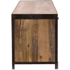 MILIBOO Meuble TV Industriel En Manguier Massif L178 Cm INDUSTRIA - Bois Clair / Blanc -France MILIBOO Soldes 2022 14368537 3