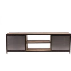 MILIBOO Meuble TV Industriel En Manguier Massif L178 Cm INDUSTRIA - Bois Clair / Blanc -France MILIBOO Soldes 2022 14368537 4