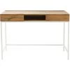 MILIBOO Bureau Design Manguier Massif Et Métal Blanc BOHO - Bois Clair / Blanc -France MILIBOO Soldes 2022 14368547 1