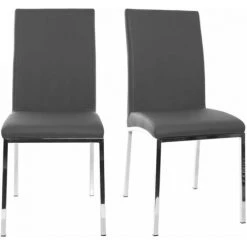 MILIBOO Chaises Design En Polyuréthane (lot De 2) SIMEA - Gris - Gris