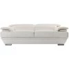 MILIBOO Canapé Cuir Design 3 Places Avec Têtières Ajustables EWING - Cuir De Buffle - Blanc - Blanc -France MILIBOO Soldes 2022 14518159 1