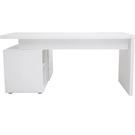 MILIBOO Bureau Design Brillant Rangements à Droite MAXI - Blanc Laqué - Blanc Laqué 6 MILIBOO Bureau Design Brillant Rangements à Droite MAXI - Blanc Laqué - Blanc Laqué – Image 4