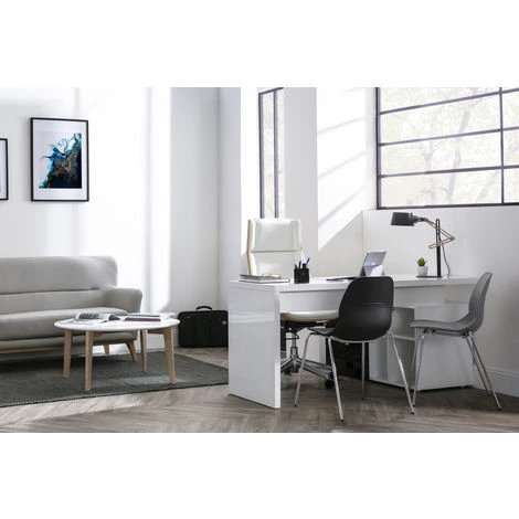 MILIBOO Bureau Design Brillant Rangements à Droite MAXI - Blanc Laqué - Blanc Laqué 7 MILIBOO Bureau Design Brillant Rangements à Droite MAXI - Blanc Laqué - Blanc Laqué – Image 5