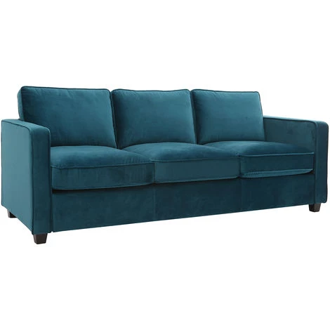 MILIBOO Canapé Design Velours 3 Places BROOKLYN - Bleu Canard Velours - Bleu Canard Velours 4 MILIBOO Canapé Design Velours 3 Places BROOKLYN - Bleu Canard Velours - Bleu Canard Velours – Image 2