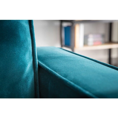 MILIBOO Canapé Design Velours 3 Places BROOKLYN - Bleu Canard Velours - Bleu Canard Velours 6 MILIBOO Canapé Design Velours 3 Places BROOKLYN - Bleu Canard Velours - Bleu Canard Velours – Image 4