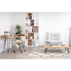 MILIBOO Bureau Design En Manguier Massif Et Métal Noir VIBES - Naturel -France MILIBOO Soldes 2022 14627752 5