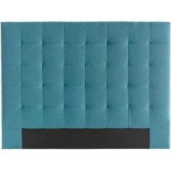 MILIBOO Tête De Lit Capitonnée En Tissu 140 Cm HALCION - Bleu Canard - Bleu Canard