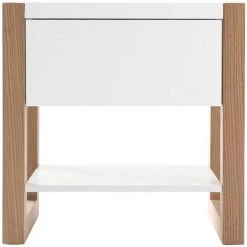 MILIBOO Table De Chevet Blanc Et Chêne ARMEL - Blanc