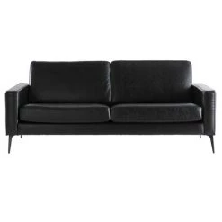 MILIBOO Canapé Vintage 3 Places RICCI - Noir - Noir