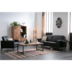 MILIBOO Canapé Vintage 3 Places RICCI - Noir - Noir -France MILIBOO Soldes 2022 14813408 5