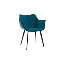 MILIBOO Chaise Design En Velours Pieds Métal VOLO - Bleu Pétrole Velours - Bleu Pétrole Velours -France MILIBOO Soldes 2022 14827856 2