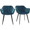 MILIBOO Chaises Design En Velours Pieds Métal (lot De 2) BURTON - Bleu Pétrole Velours - Bleu Pétrole Velours -France MILIBOO Soldes 2022 14827858 1