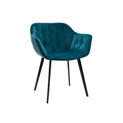 MILIBOO Chaises Design En Velours Pieds Métal (lot De 2) BURTON - Bleu Pétrole Velours - Bleu Pétrole Velours -France MILIBOO Soldes 2022 14827858 3