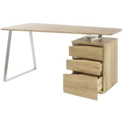 MILIBOO Bureau Design Avec Rangements Métal Et Bois L150 JANIS - Chêne Clair -France MILIBOO Soldes 2022 14869714 3