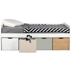 MILIBOO Lit Enfant Avec Rangements 4 Tiroirs Bois, MOLENE - Vert Lagon - Vert Lagon -France MILIBOO Soldes 2022 14916670 3