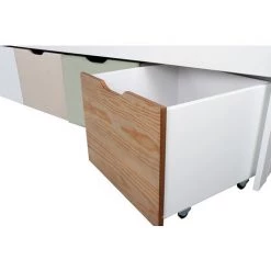 MILIBOO Lit Enfant Avec Rangements 4 Tiroirs Bois, MOLENE - Vert Lagon - Vert Lagon -France MILIBOO Soldes 2022 14916670 4