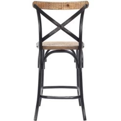 MILIBOO Tabouret De Bar Industriel En Bois Et Métal Vieilli Noir 65 Cm JAKE - Noir -France MILIBOO Soldes 2022 15117565 4